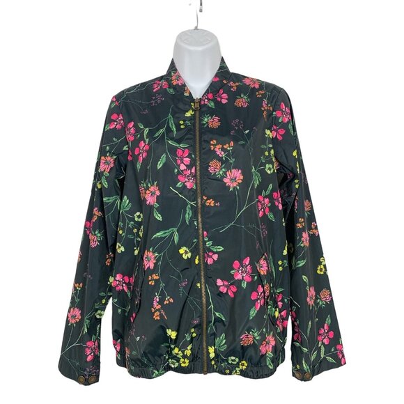 Signature Weekend Womens Floral Print Lightweight Jacket With Ribbed Hem & Cuffs - Picture 1 of 10